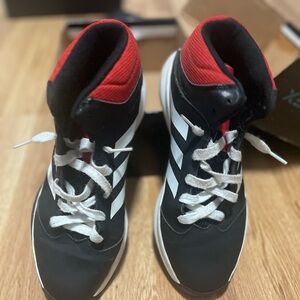 Men’s size 8 1/2 Adidas Black & White High Top Sneakers